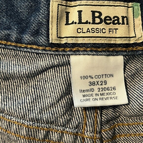 LL Bean Jeans Men’s 38x29 Classic Fit Straight Denim Medium Wash Preppy Blue - Picture 7 of 13